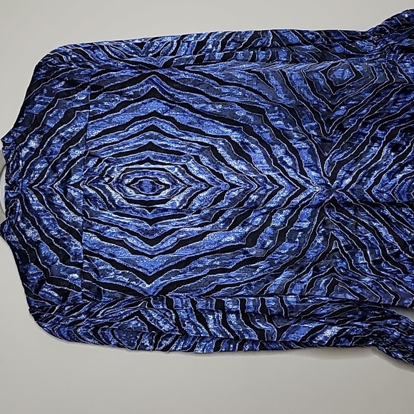 WHBM Long Sleeve Silk Burnout Tie Blouse Size Small - Picture 7 of 16